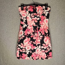 Small Strapless Floral Mini Dress Black Pink Sexy Spring Summer Party Y2k 