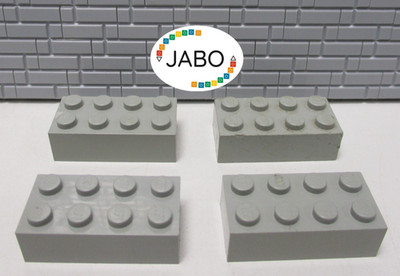 ( E18/6/3) LEGO 4 x 3001 Stein Baustein Basic 2x4 alt hellgrau
