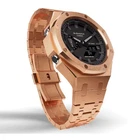 Casioak Custom Modded Metal Watch GA-2100 Mod Rose Gold All Metal Watch GA2100