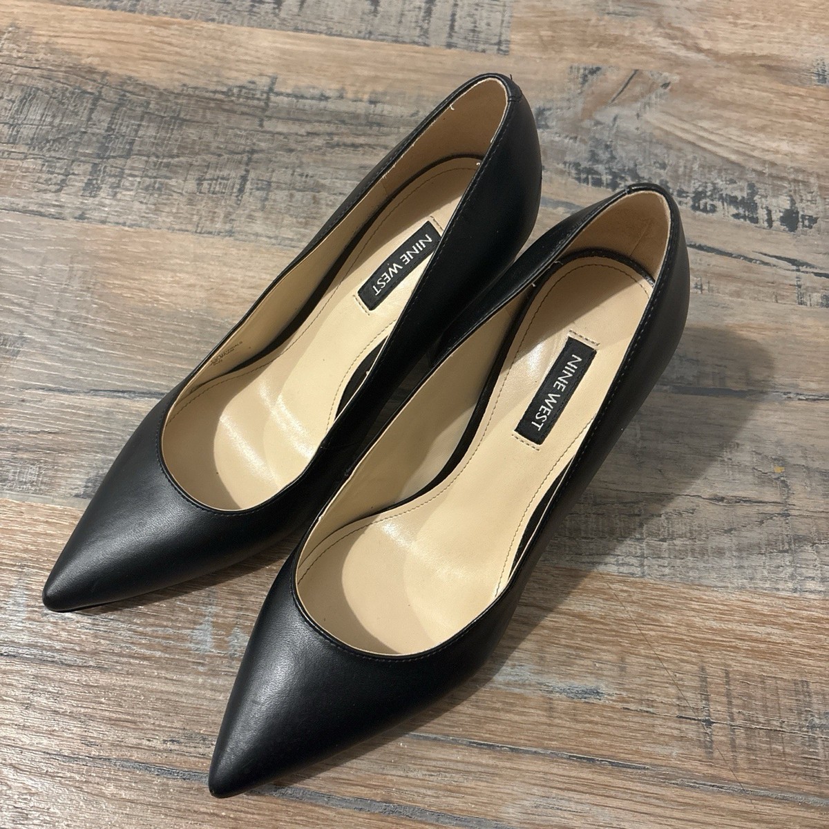 Nine West Cara Black Heel, Block Heel, Pointed Toe, Size Used