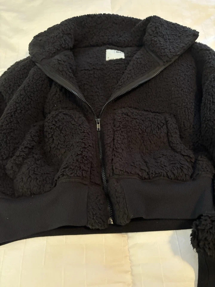 SO Jacket Full Zip Sherpa Fleece, The Cozy Jacket, Black Juniors Size Small - Image 3 of 4