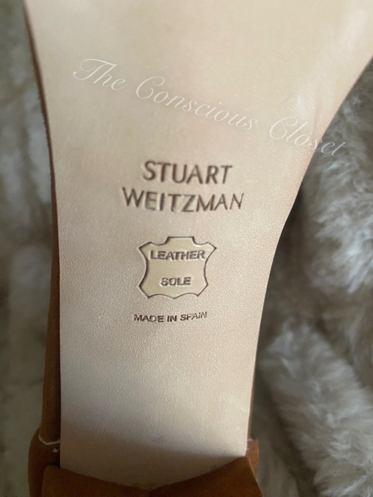 Stuart Weitzman Nudist Block 75 Heeled Ankle Sandal In Hazel Suede US 8.5 EUR 39