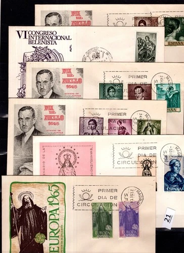 / SPAIN 1965 - 6 FDC - RELIGION - EUROPA CEPT