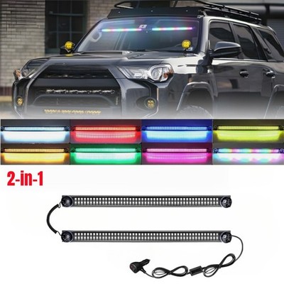 2x96LED Auto Blitzlicht Frontblitzer Warnleuchte Dash Strobe Lichtleiste Warnung