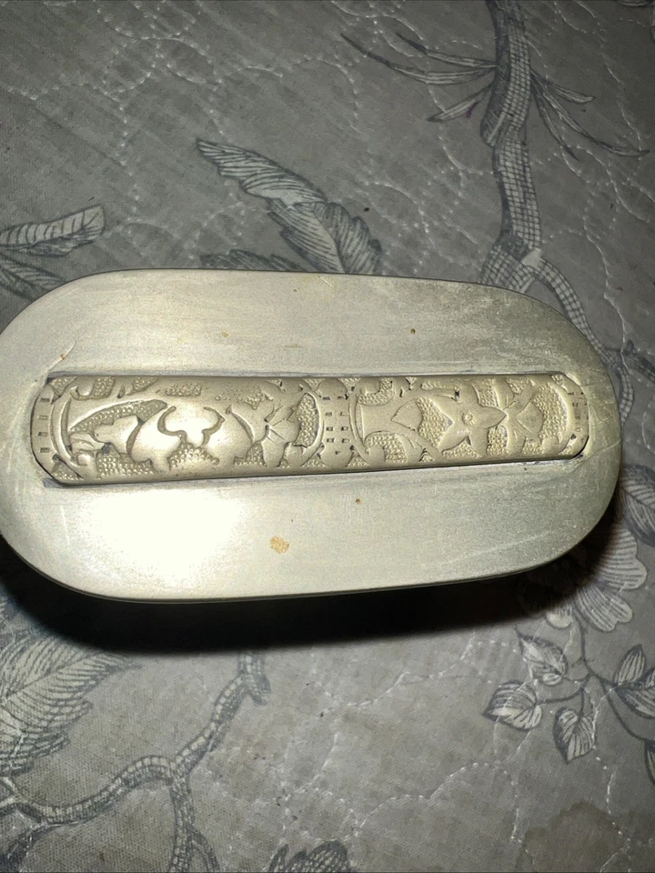 Caja de pastillas de opio de latón antigua rara del siglo chino/marca de China Foto 2 de 4