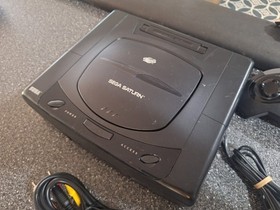 Sega Saturn Console Bundle USA Region Black Controller TESTED WORKING 