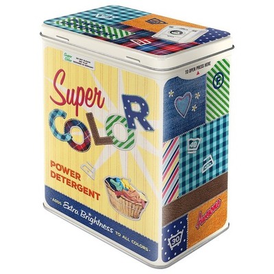 Retro storage tin box L 101.4 oz Super Color Detergent   Gift idea your home