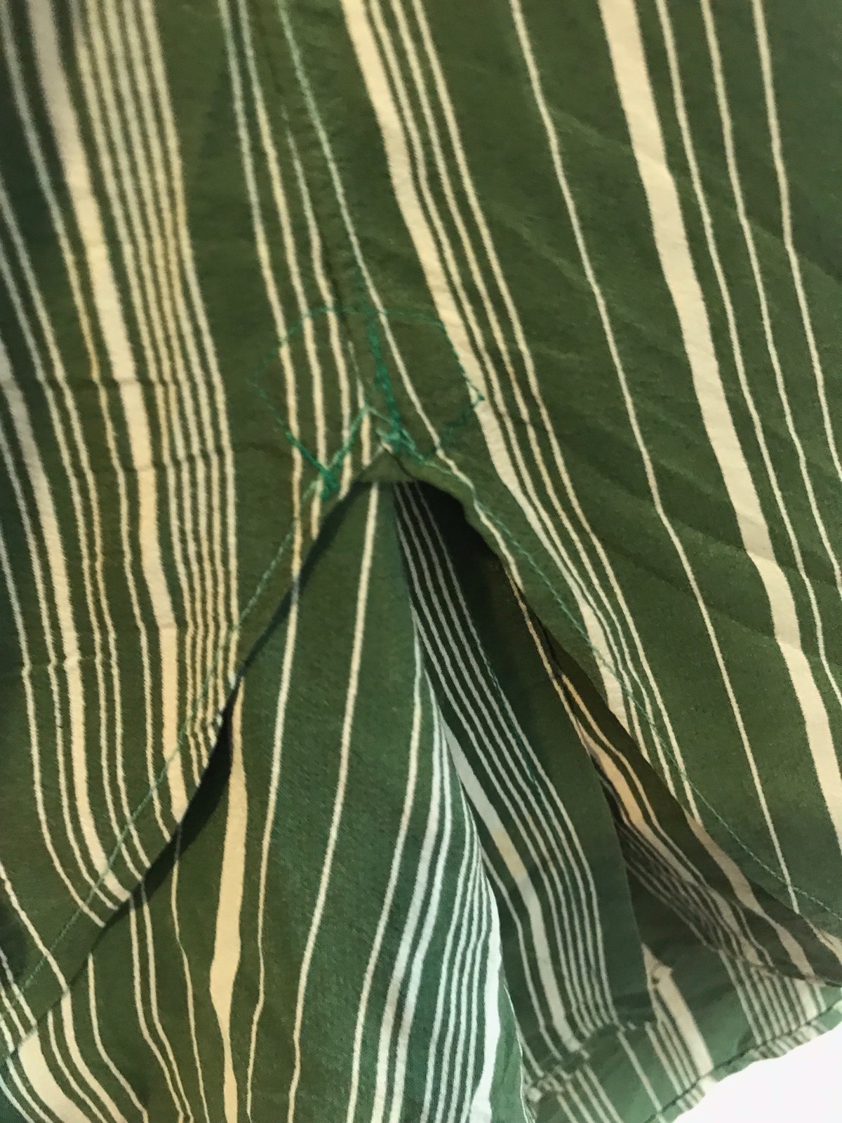 Vintage Italian Valentino green striped silk mens shirt 1960's thumbnail 11
