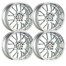 Set-4 Shift Crank 17x7.5 5x114.35x120 30mm Silver Polished Lip Wheels Rims