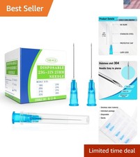 Versatile 23 Gauge 1 Inch Disposable Needles - 100 Sterile Individually Wrapped