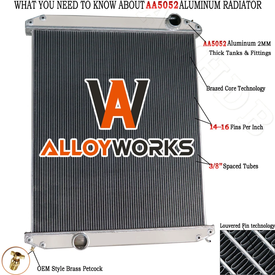 3 Row Radiator For 1996-2007 Freightliner Columbia,Sterling Truck A9500 LT9500 Foto 2 de 4