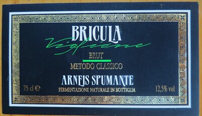Wine labels ITALY BRICULA Arnfis Spumante Brut Metodo Classico wine label