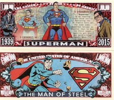 USA 1 Million Dollar banknote 'Superman' (DC Comics) - NEW - UNC & CRISP