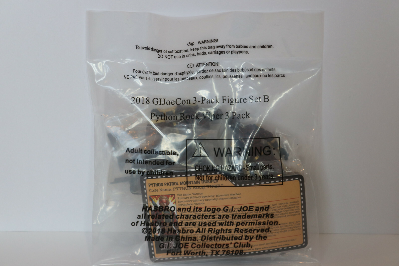 Joecon Convention Club Joe Gi 2018 Rock Mip 3pk Viper