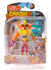 Crash Bandicoot Retro Crash w/ Ikaika Mask 5" Action Figure Wave 1 *IN HAND*