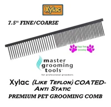 Master Grooming Tools XYLAC (Like Teflon) 7.5" FINE/COARSE Greyhound Style COMB