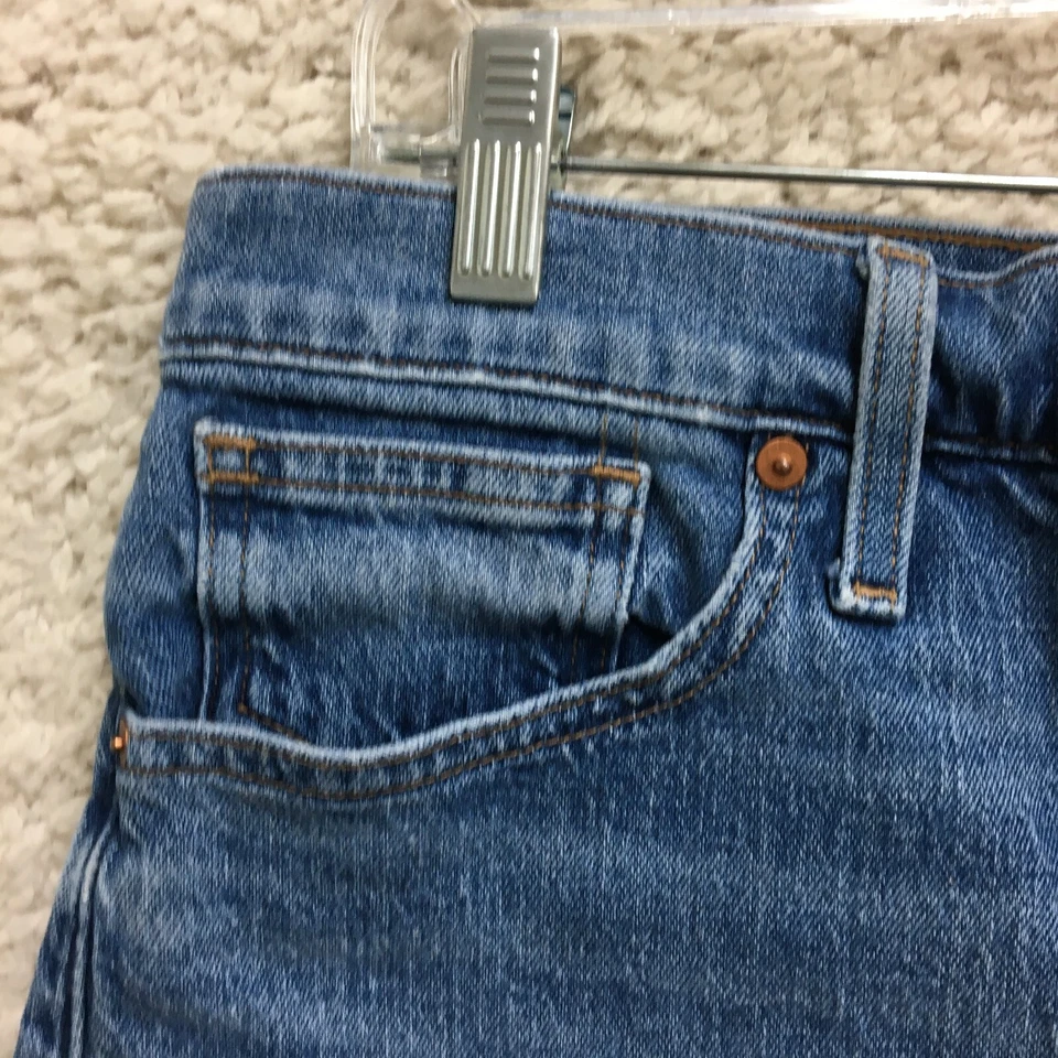 Pantalones Cortos Madewell 29 (Se Ajusta a 31) Mujer Azul Tiro Alto Denim Corte Jeans Botón Mosca Foto 3 de 4