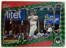 2022 Panini Mosaic Bang! Green Mosaic Prizm Mike Trout #BG-8, Angels