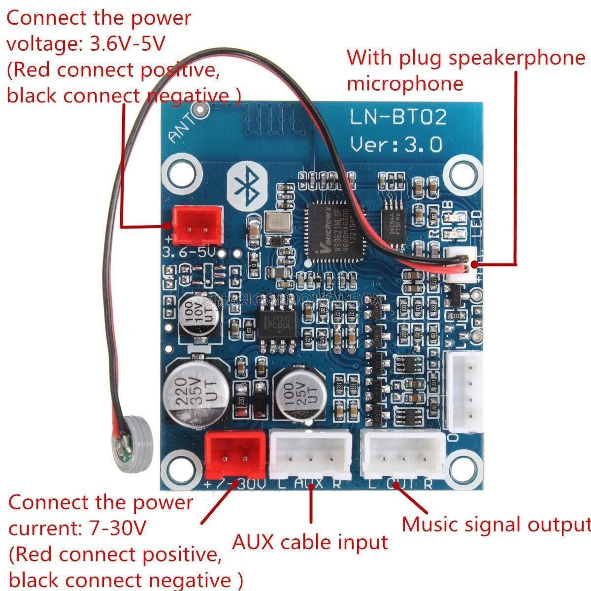 NEW LN-BT02 Bluetooth 4.0 Audio Receiver Board Wireless Ster