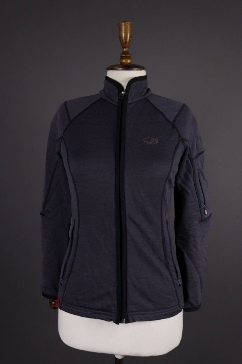 ICEBREAKER REAL FLEECE FLIGHT JACKET 紺 L Icebreaker 260 Realfleece Merino Wool Gray Full Zip