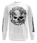 Harley-Davidson Men's Shirt, Willie G Skull Long Sleeve Tee, White 30296646