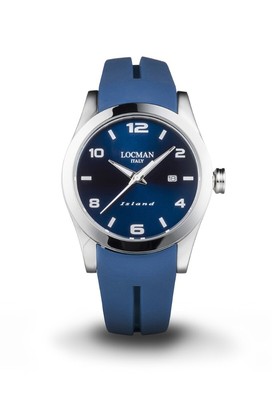 0613A02S-00BLWHSB Locman Island/Herrenuhr/Zifferblatt Blau / Etui X Satz
