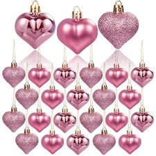 36Pcs Valentine's Day Heart Shaped Ornaments - Rose Gold Heart Tree Ornaments...
