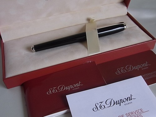 S.T. Dupont Fidelio Füllfederhalter schwarz 14K Mh Feder - Bild 1 von 12