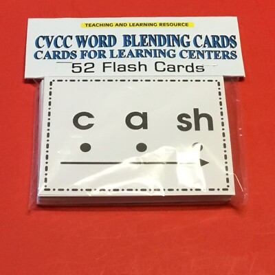 CVCC Word Blending Cards - Cards for Learning Center 52 Cards-Letters