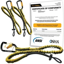 KwikSafety KRAKEN Tool Lanyard ANSI Tested OSHA Compliant Bungee w/ Carabiner