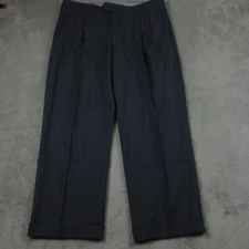 Ballin Pants Mens 36x27 Gray Wool Pleated Super 120s Professional Business