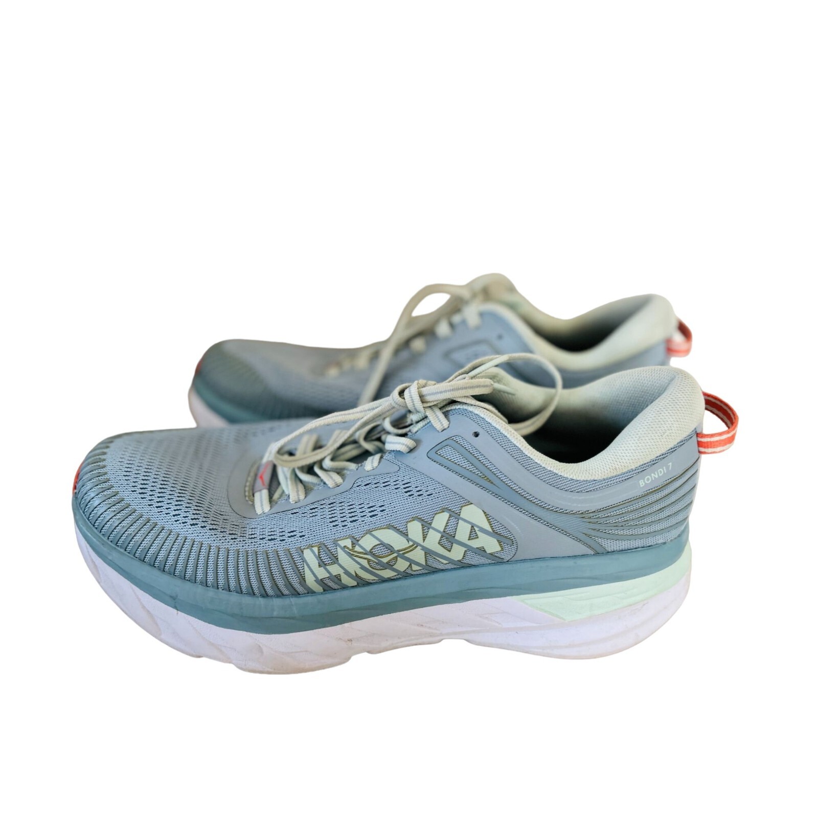 HOKA Bondi 7 Sneakers Running Shoes Light Blue Lace S… Gem