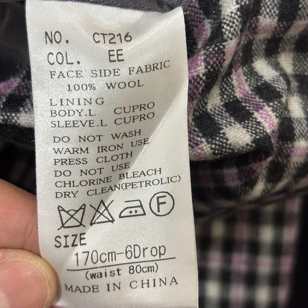 RING JACKET Navy Check Pattern Tailored Jacket - image 11