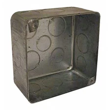 Raco 239 Electrical Box, 30.3 Cu In, Square Box Type, 2 Gangs, Galvanized