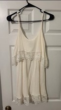 rue21 Ivory Lace Accent Sleeveless Sundress Scoop Neck Size M