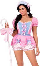 Leg Avenue Womens Bo Peep Sweetie Costume Dotted Bloomer Romper Bow Medium