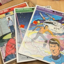 Vintage Set 3 Star Trek Frame Tray Puzzles, Merrigold Press, Sealed 1978 - 1979