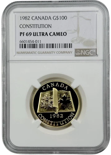 1982 Canada Gold $100 Constitution 1/2 oz Proof Coin NGC PF 69 UC