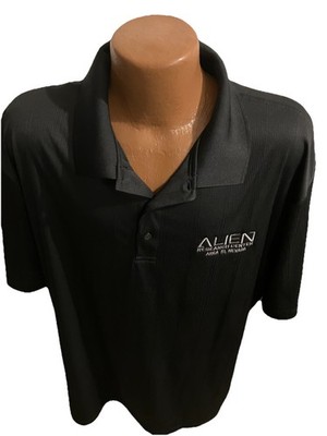 Alien Research Center Area 51 Employee Black Polo Golf Shirt Size 2X