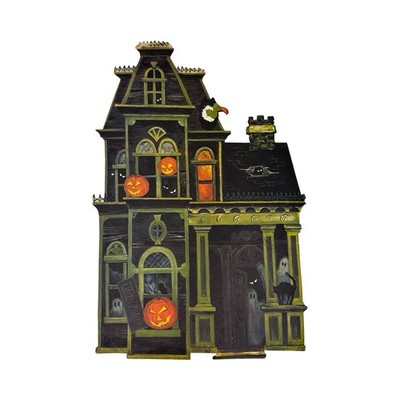 Vintage 60s Hallmark Haunted House Die Cut Halloween Wall Window Decor USA 12¼''