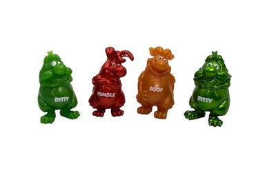 Yowie World Lot of 4 PVC 2'' Mini Figures Yowies Ditty, Rumble, Boof