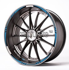 Jeu d'autocollants de jante autocollants de roue rayures blanches pour moto S...