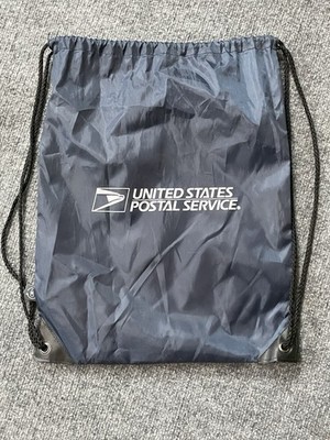 USPS Drawstring Backpack Bag Black Durable Lightweight Promotional Item