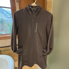 Athleta Swara Long Full Zip Hooded Fleece Jac...