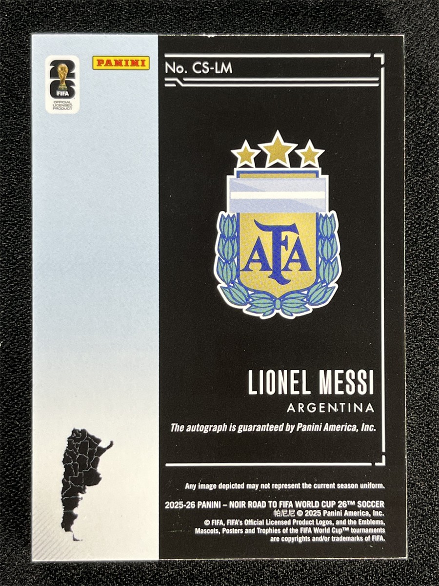 2025-26 Panini Noir Lionel Messi #CS-LM Country Signatures Auto Argentina /25 view 2