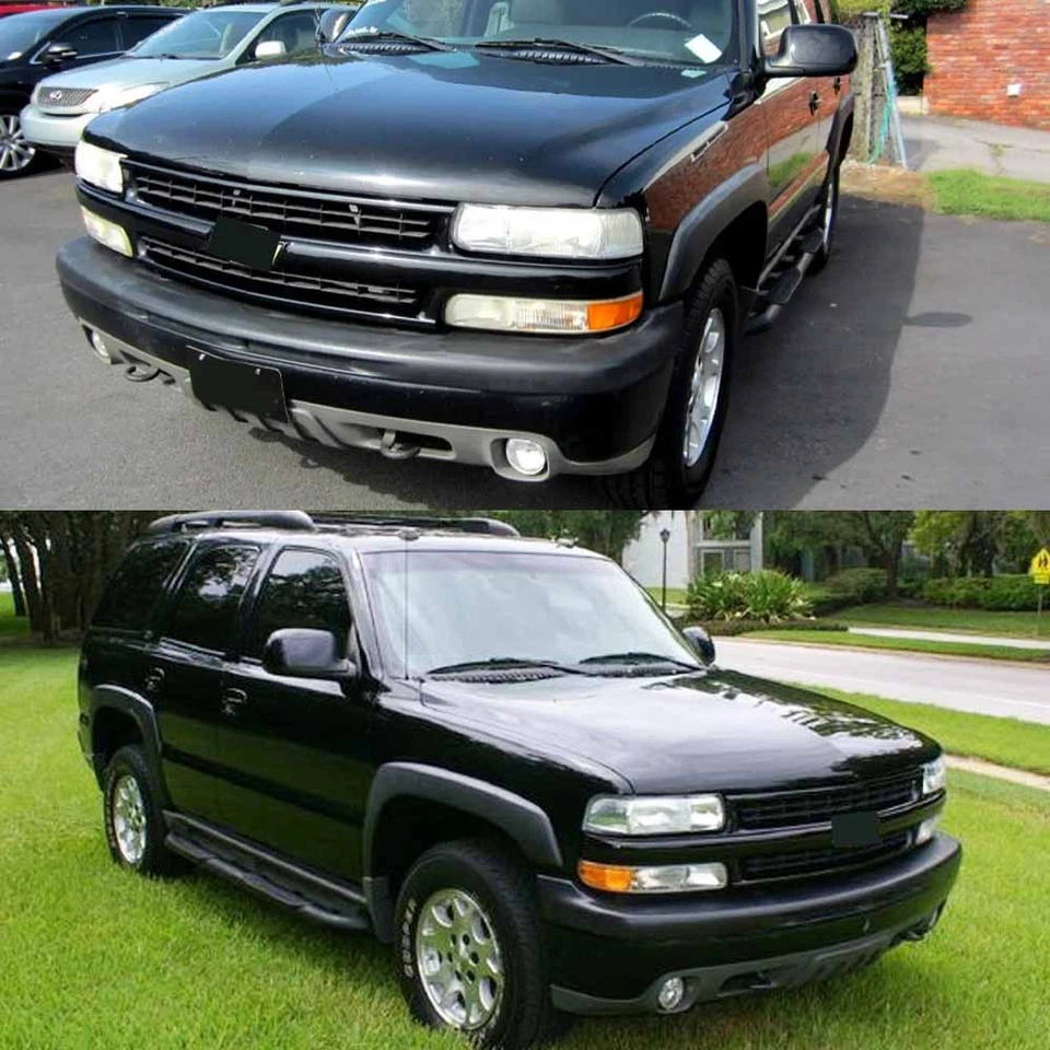 For 99-02 Chevrolet Silverado / 2000-06 Suburban Tahoe Front Grille Gloss Black Foto 4 de 4