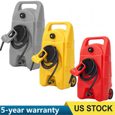 15 Gallon Fuel Caddy Gas Fuel Tank On Wheels Gas Can With Manual Transfer Pump