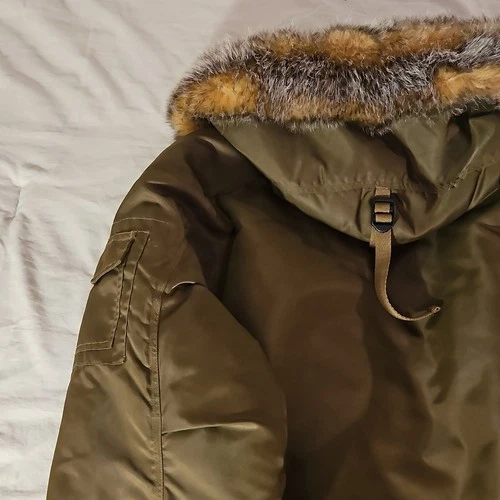 Vintage Y2k GAP Hooded Parka Snorkel Men's L Army Green image 11
