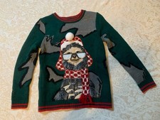 33 Degrees Ugly Christmas Sweater Sloth w/sunglasses Mens sz M