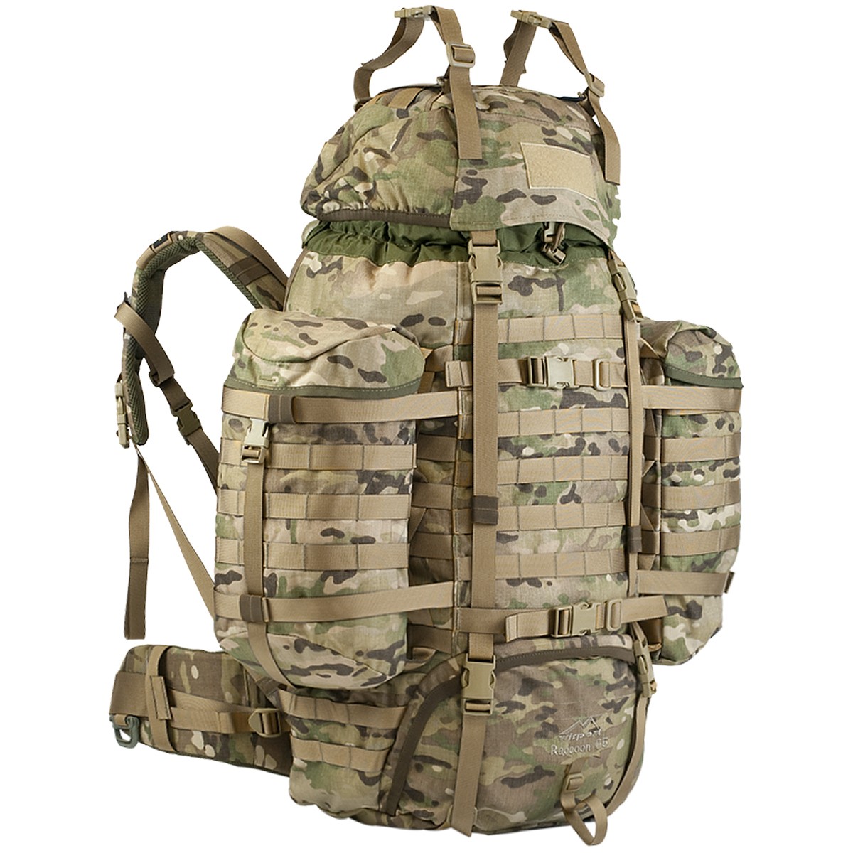 Wisport Raccoon 65L Backpack MOLLE High-quality Hunting Hiking MultiCam Camo